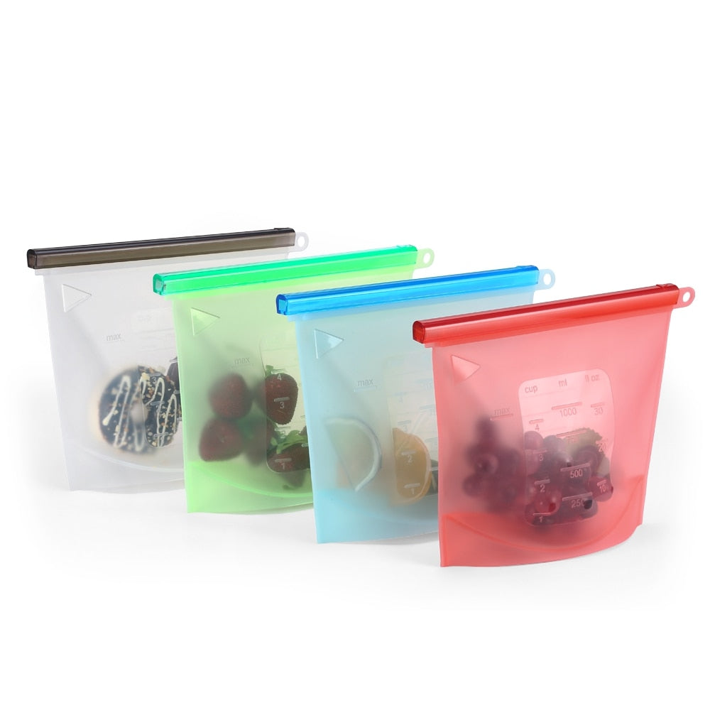 8PCS Silicone Reusable  Bag